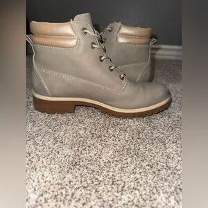 Women's Gray Lace-Up Boots